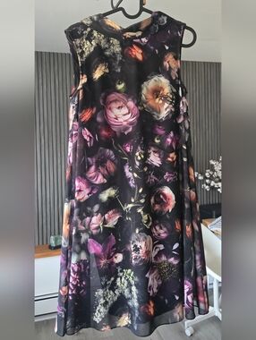 Ted Baker "Inesia" Shadow Floral Double Layer Dress . Small